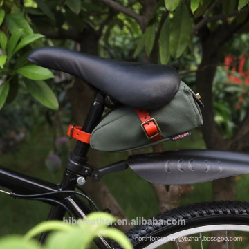 Tourbon/OEM Canvas and leather Seat Small Travel Under Post outdoor cycling back Seatpost Bag